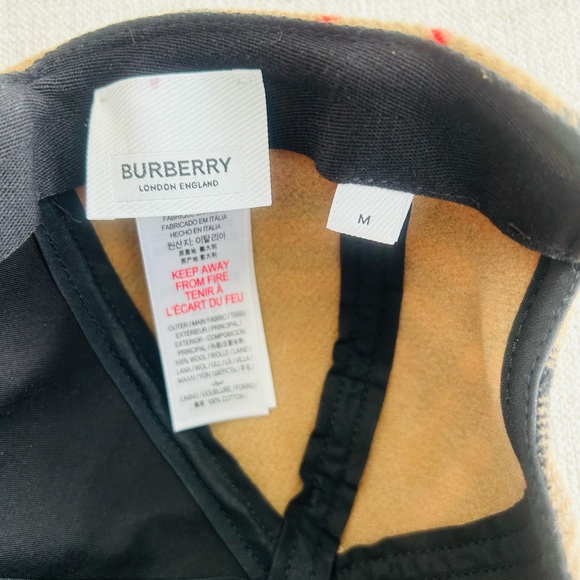 Burberry Kids Checkered Baseball Cap in Tan and Black (M) - Picture 7 of 9